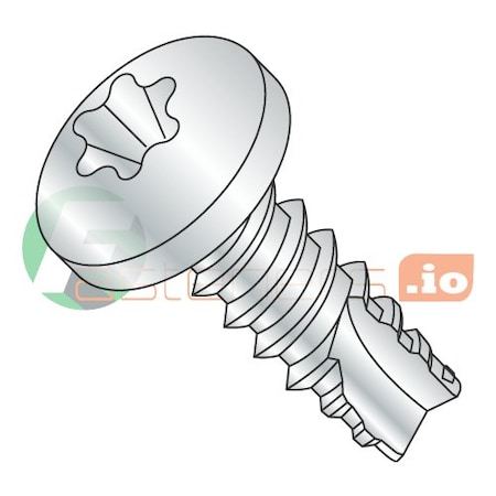 Thread Cutting Screw, #4 X 1-1/4 In, Zinc Plated Steel Pan Head Torx Drive, 8000 PK